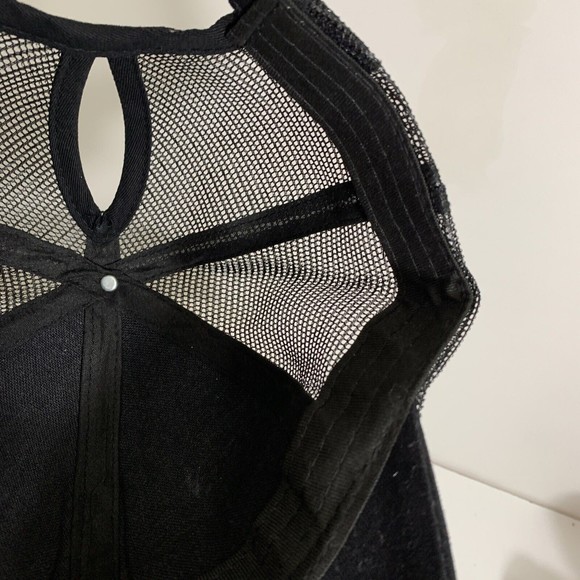 I'm that Cheer Mom Glitter Black Trucker Adjustable Strap Back Ponytail Hat Cap - Picture 9 of 11